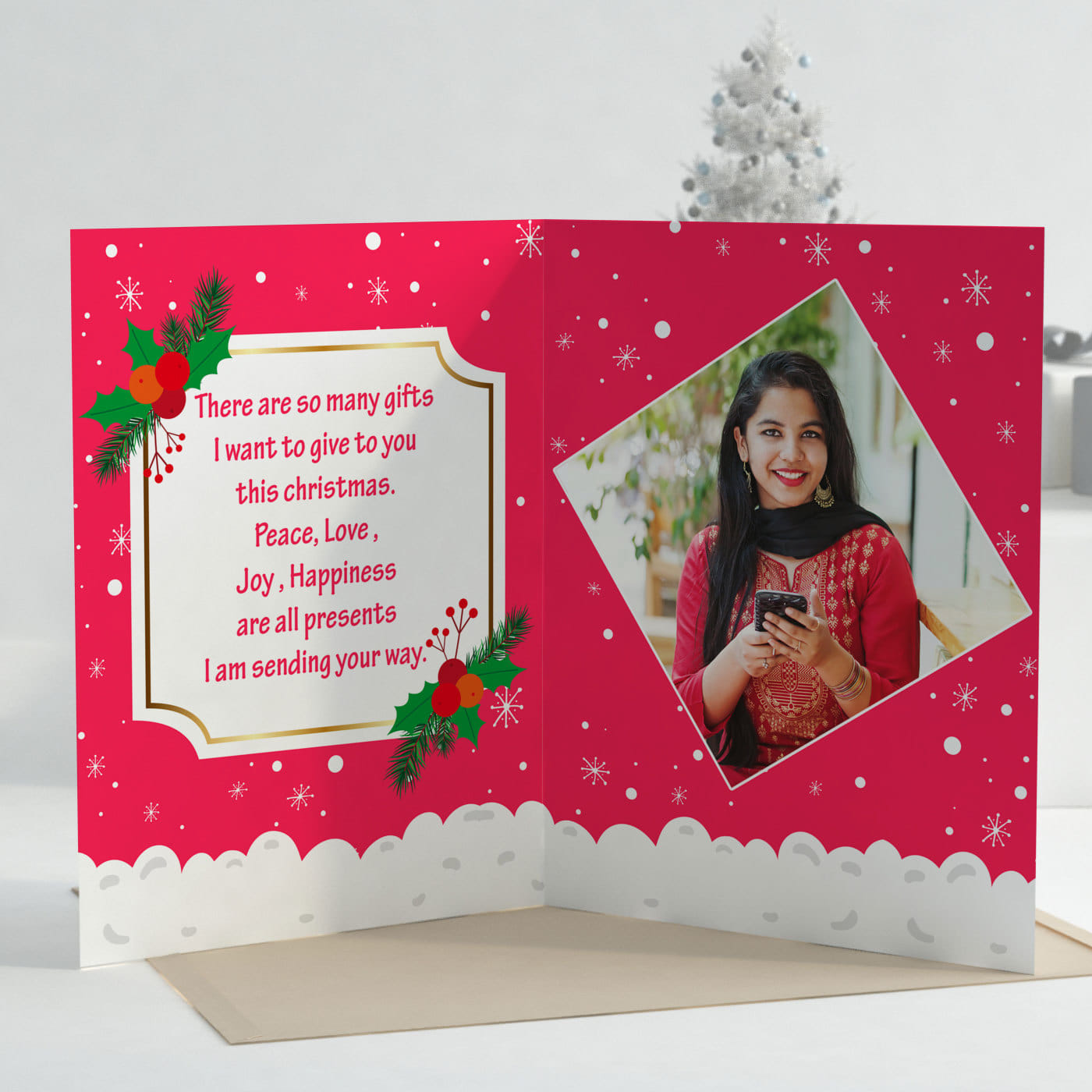 wish someone for christmas than personalized greeting card with