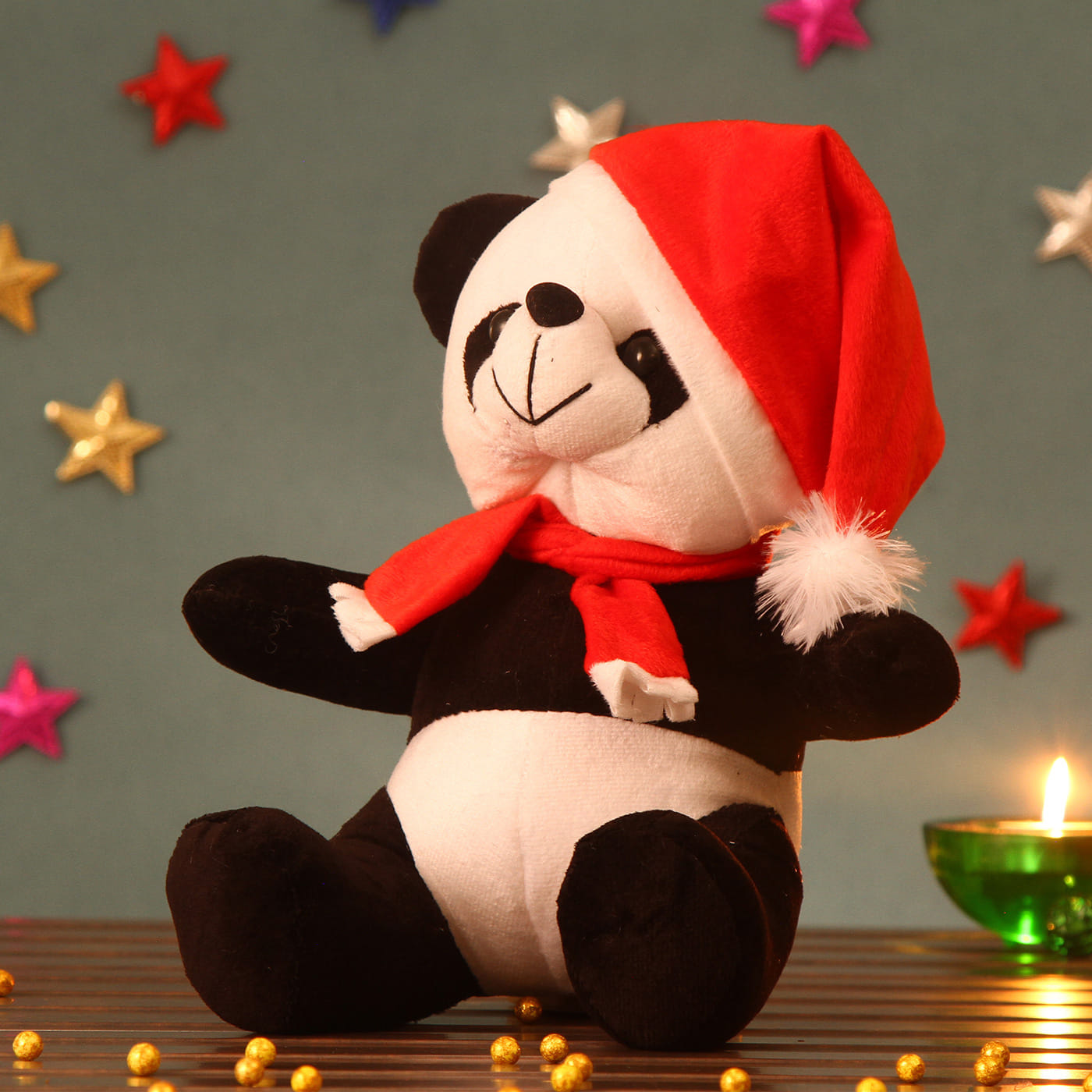 lovable panda teddy bear: gift/send christmas  (l
