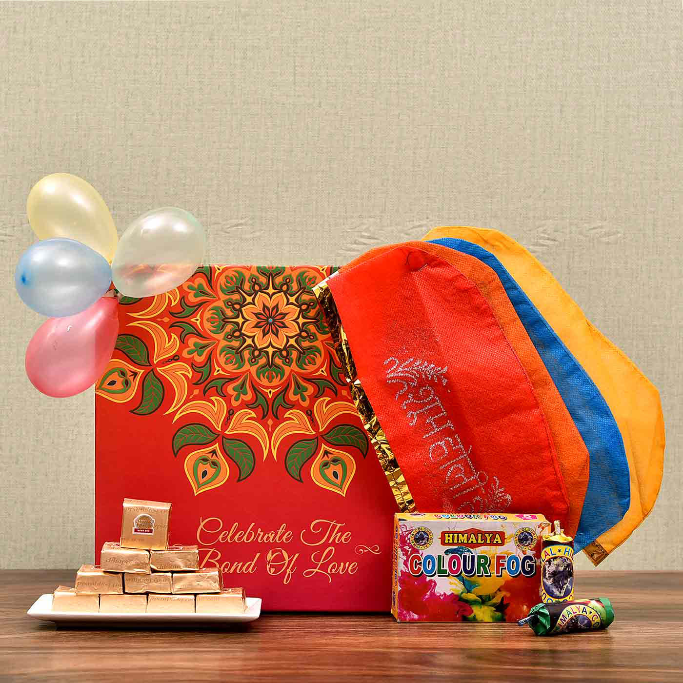 mewa bites with water balloons and colors in gift box