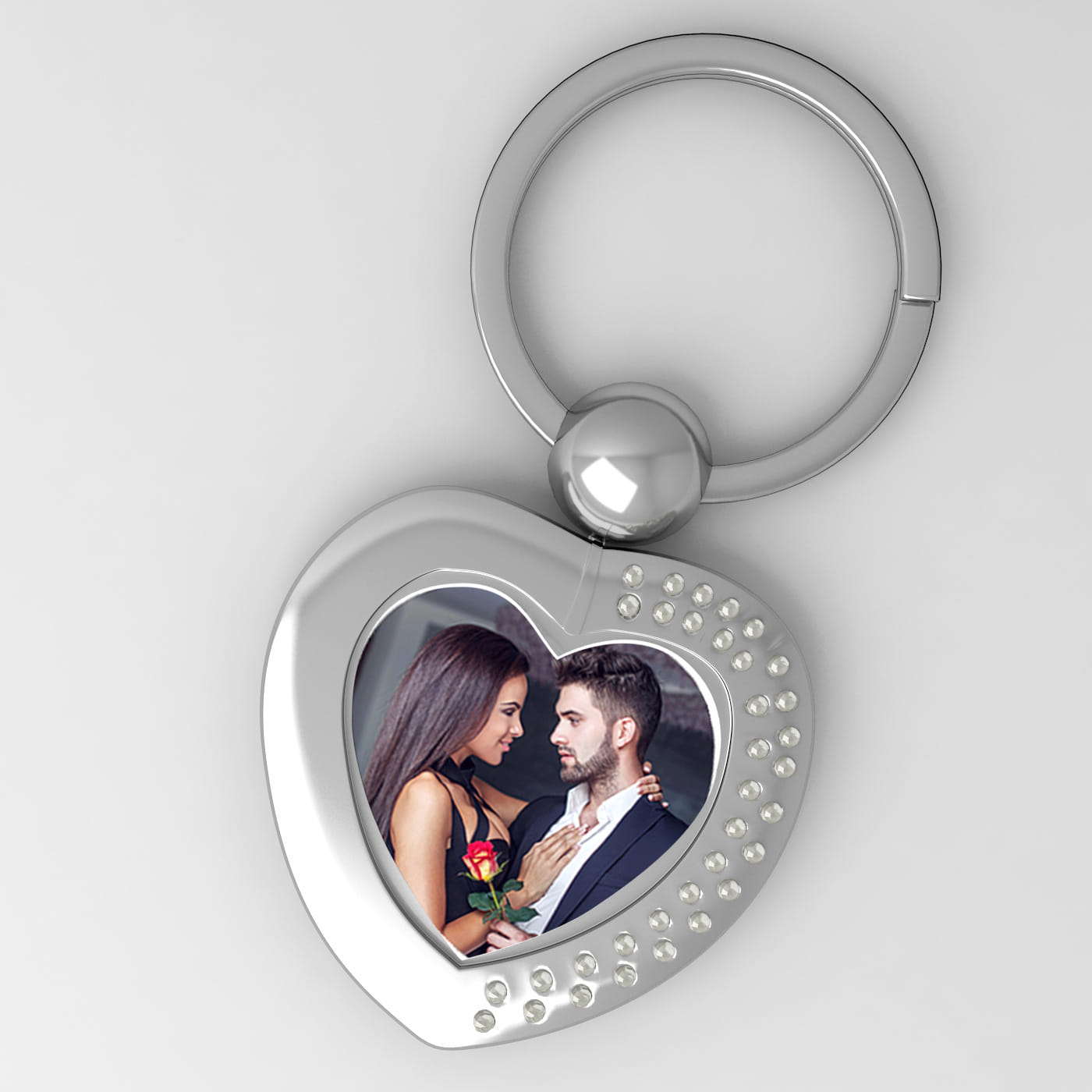 you & i personalized valentine heart shaped keychain