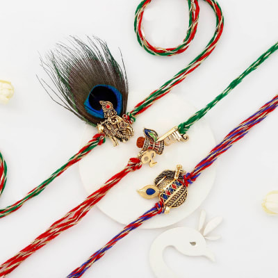 Buy Send Enchanting Krishna Rakhi Set Of Online Igp Jvs