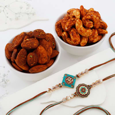 Buy Send Meena Rakhi Set Of 2 With Dry Fruits Online IGP JVS1260158