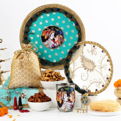 Buy Send Radha Krishna Karwa Chauth Gift Hamper Online Igp Jvs