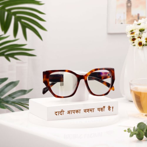 Customized Wooden Eyeglasses Stand for Grandmother