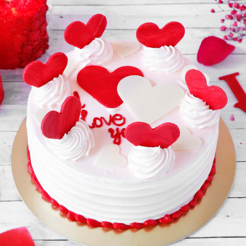 Order Cute Hearts Special Vanilla Cake Half Kg Online At Best Price Free Delivery Igp Cakes