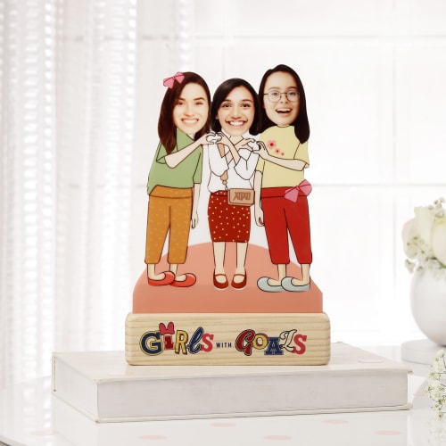 Girls With Goals Personalized Caricature