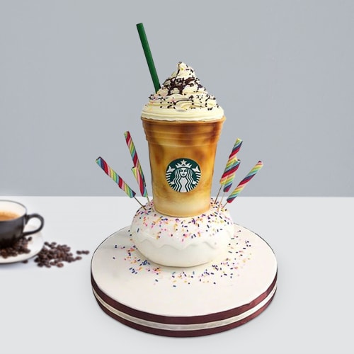 Starbucks Coffee Fondant Cake Eggless 5 Kg Gift Send Single Pages Gifts Online Hd1111382 El Igp Com