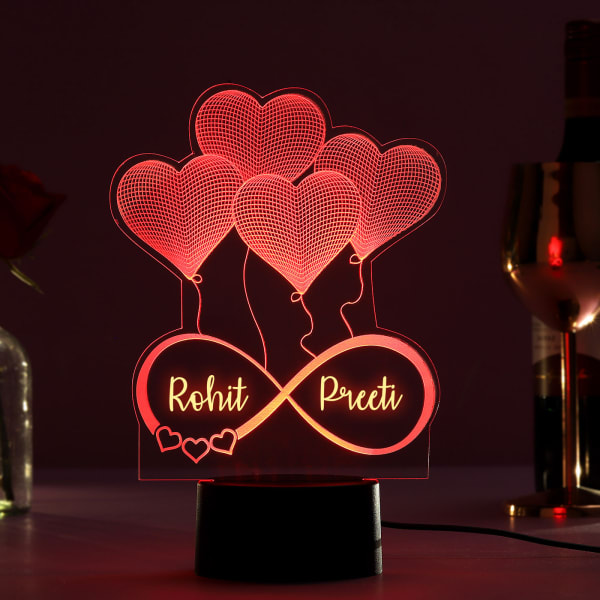 All Hearts Personalized LED Lamp