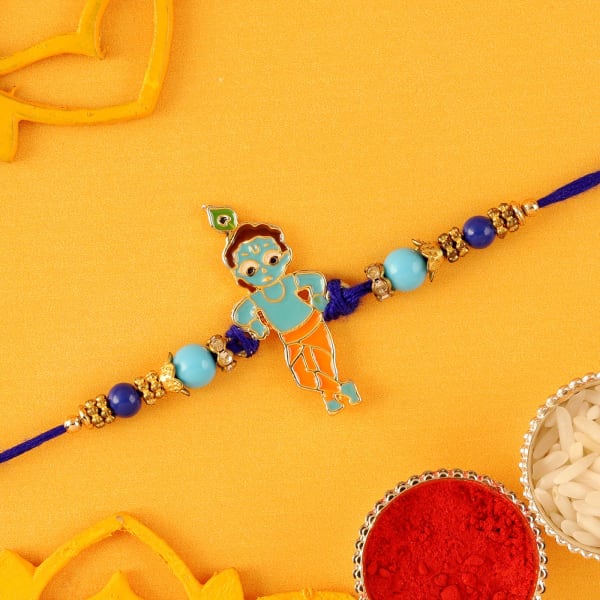 Baby Krishna Meenakari Rakhi for Kids