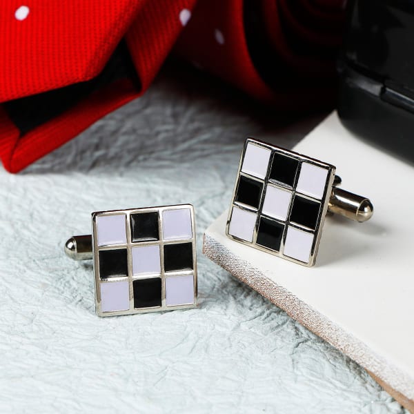 Chess Board Square Men's Cufflinks