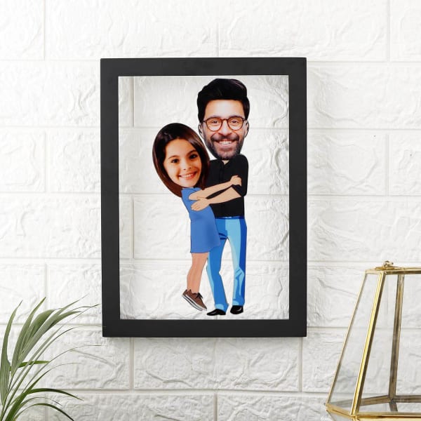 Dad And Daughter Personalized Caricature Photo Frame