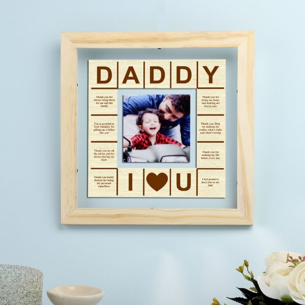 Daddy Love Personalized Wooden Photo Frame