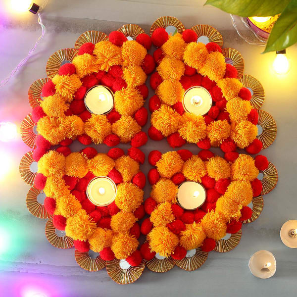 Designer Pom Pom Work Rangoli