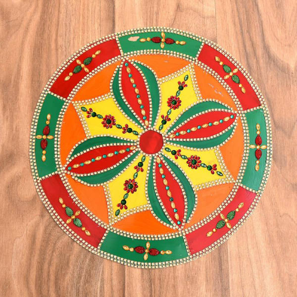 Designer Round Shaped Colorful Rangoli