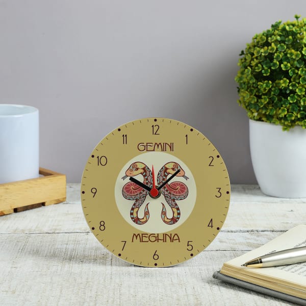 Enchanted Zodiac - Personalized Desk Clock - Gemini