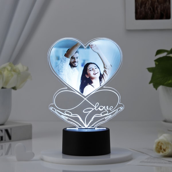 Eternal Love - Personalized Valentine's Day Black Base LED Lamp