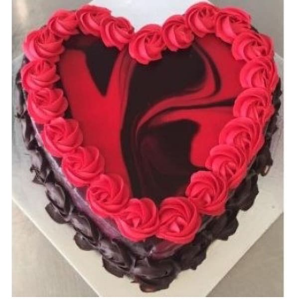 Heart shape Red Marble cake