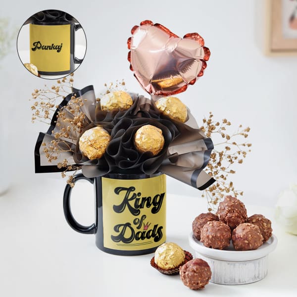 King Of Dads Personalized Mug And Chocolate Combo