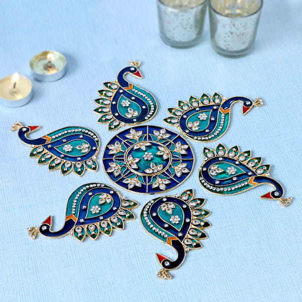 Meenakari Work on Metal Rangoli