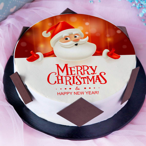 Merry Christmas Santa Poster Cake (Half kg)