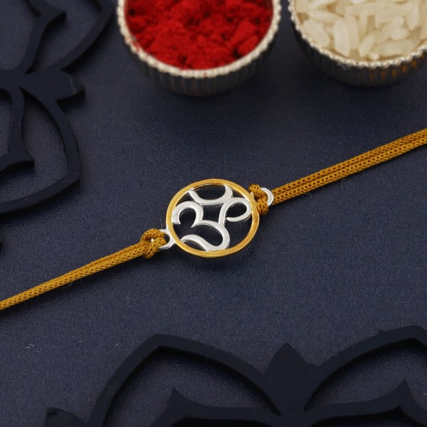 Om 22K Gold Plated Sterling Silver Rakhi