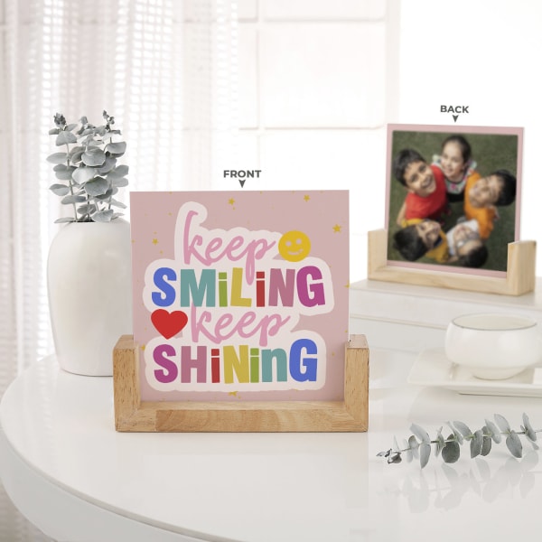 Personalized Keep Shining Double-Sided Frame For Kids