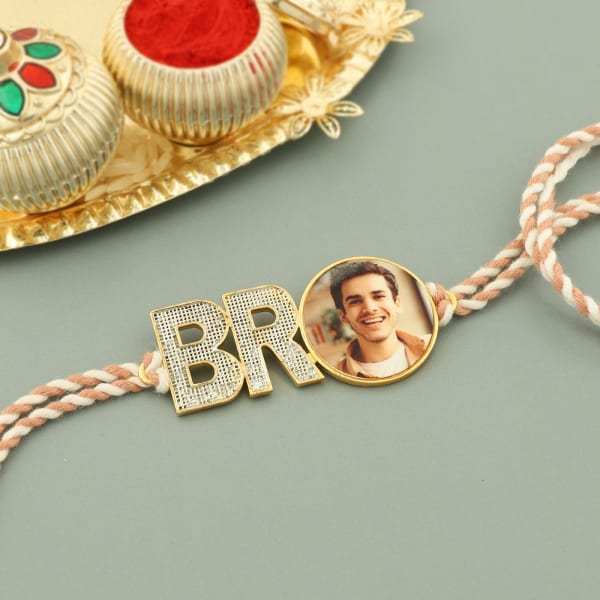 Personalized Metal And Cz Designed Bro Rakhi