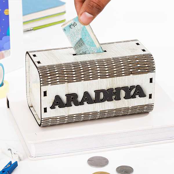 Personalized Rectangle Wooden Piggy Bank