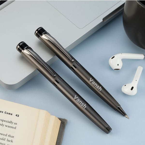 Personalized Set of Two Metallic Pens