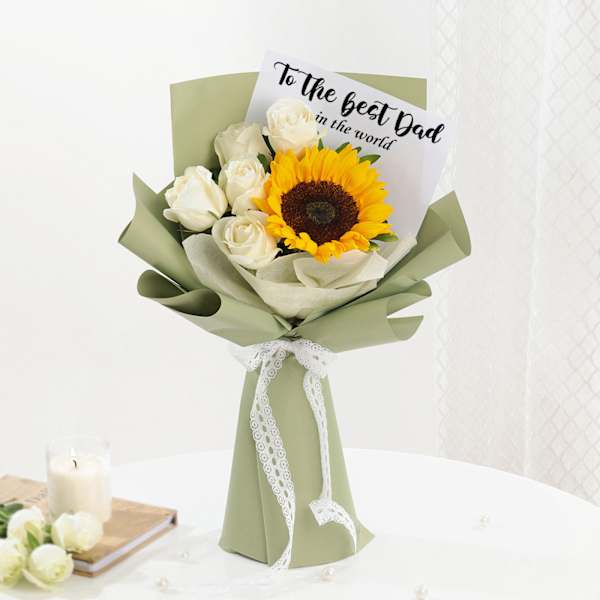 Radiant Sun And Rose Bouquet For Dad