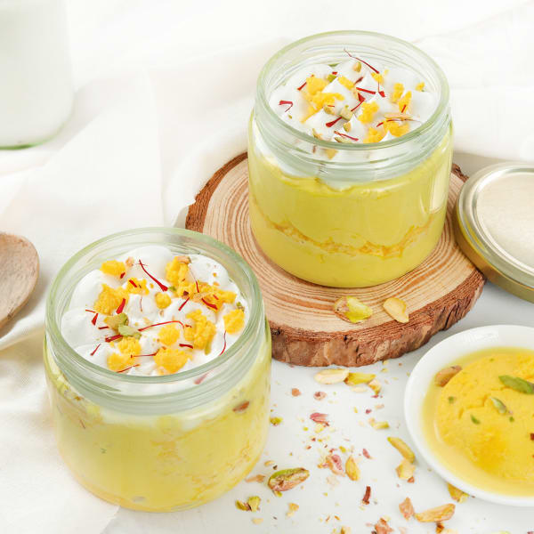 Saffron Milk Jar Cake Set Of 2 (190 gm)