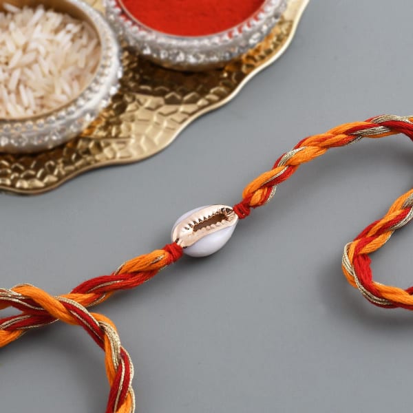 Seashell Zari And Moli Rakhi