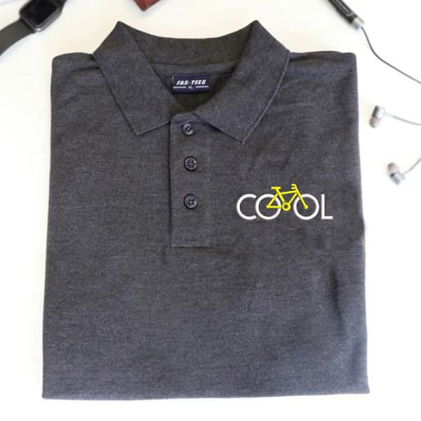 Super Cool Cotton Polo T-Shirt - Charcoal Grey