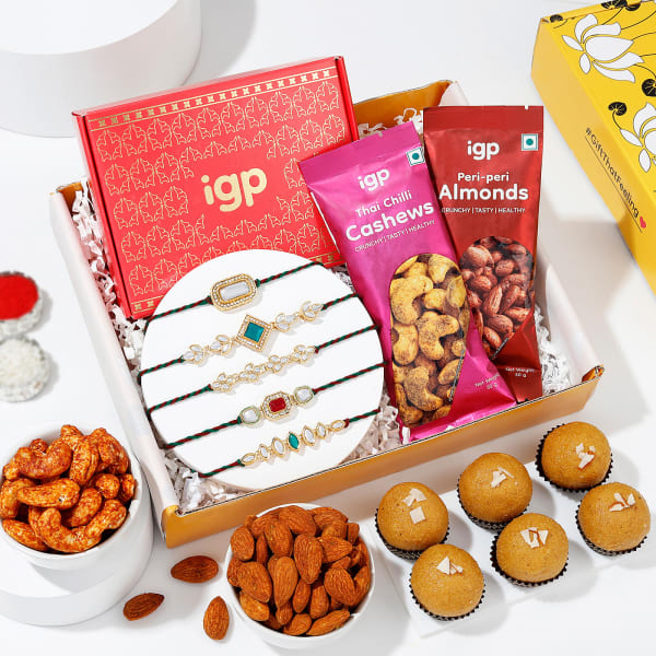 Traditional Kundan Rakhi Hamper