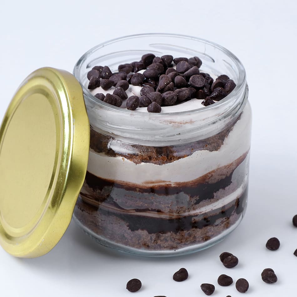 200 Grm Chocolate Jar Cake: Gift/Send Addons Gifts Online ...