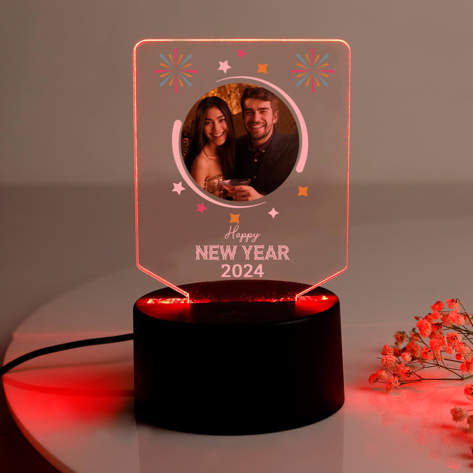 Personalized Double Heart Infinity LED name Lamp with photo and name (multi  color) – Apna photo