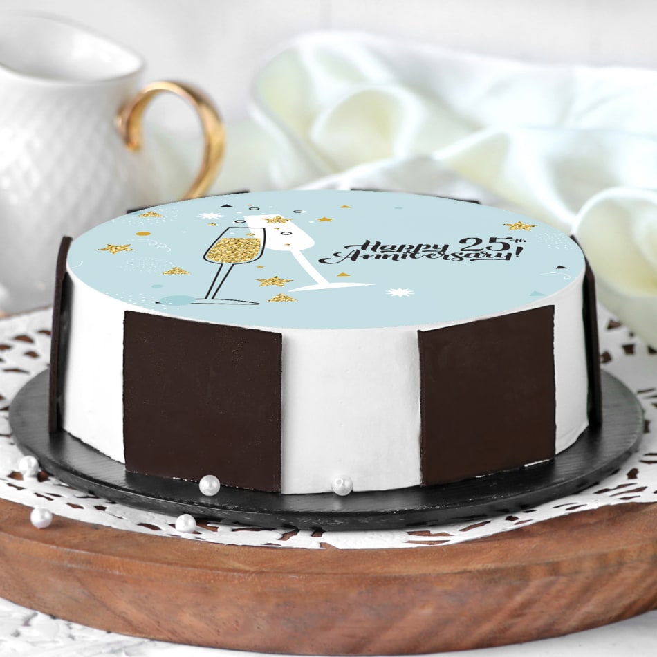 25th Anniversary cake - Decorated Cake by Homebaker - CakesDecor