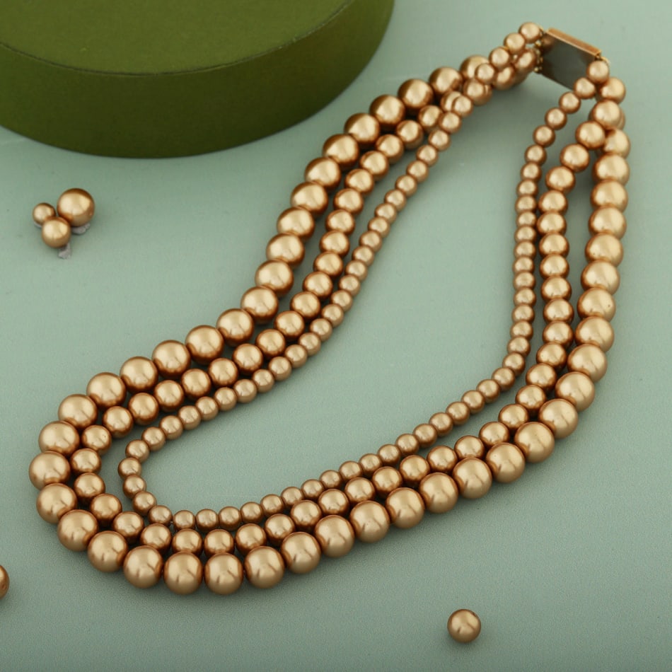 Golden Luster Pearl Necklace – Fenyes
