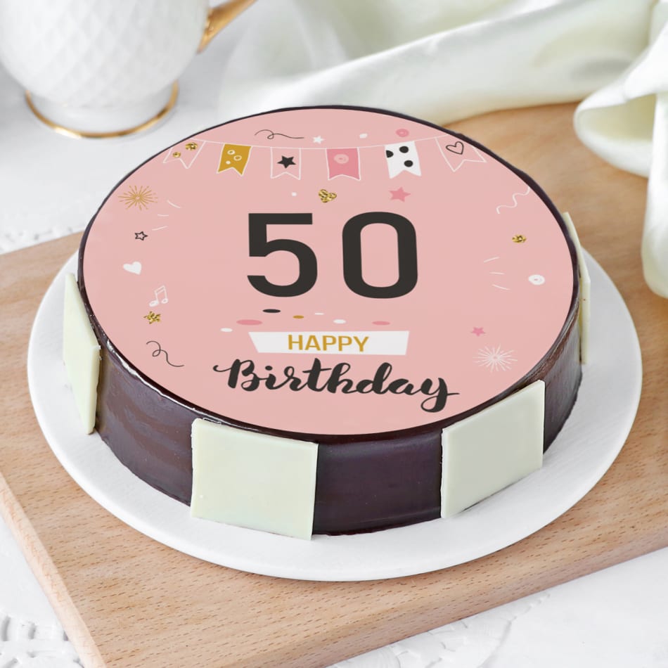 Cake For 50st Birthday Stock Photo - Download Image Now - 50-54 Years, 50th  Birthday, Candle - iStock