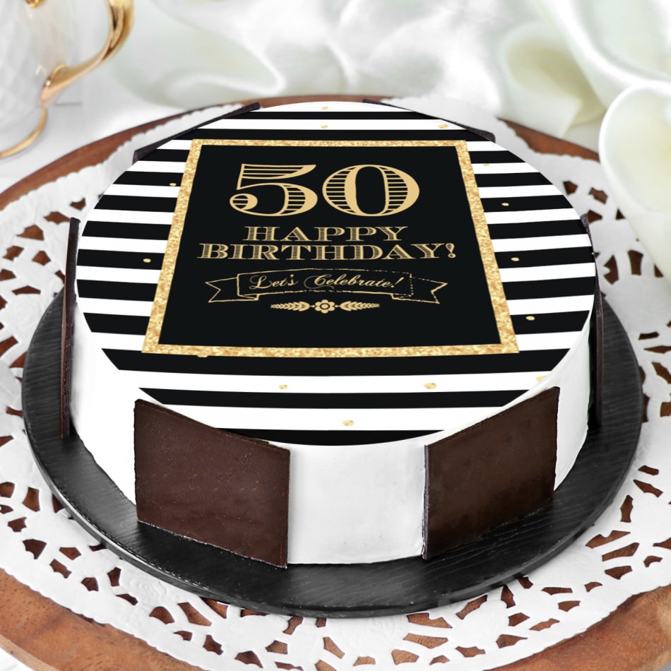 Order 50th Birthday Cake For Him 1 Kg Online at Best Price, Free Delivery