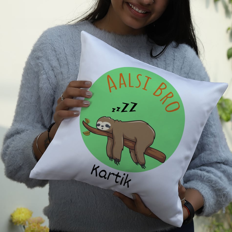 Aalsi Bro Personalized Cushion: Gift/Send Home and Living Gifts