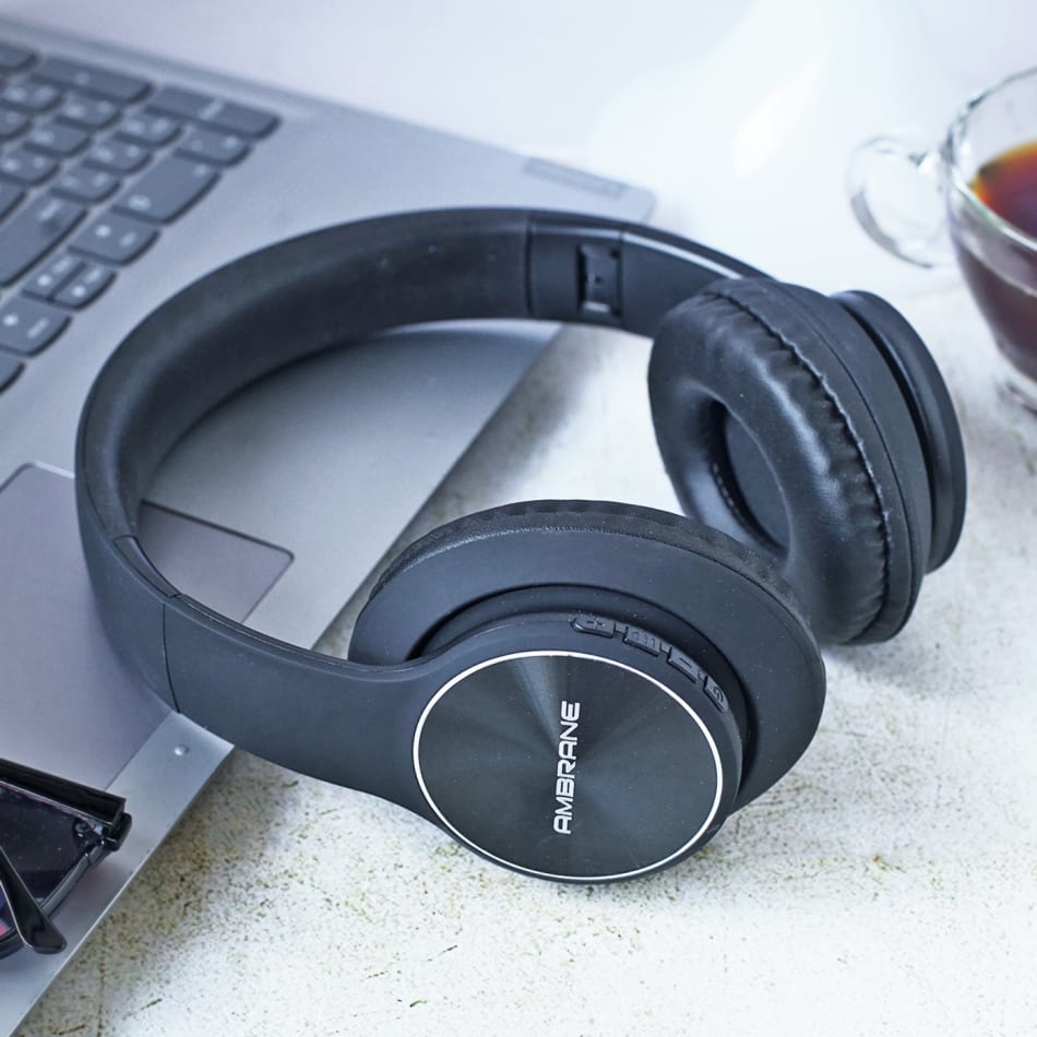 Ambrane WH 74 Wireless Headphones with Mic Black