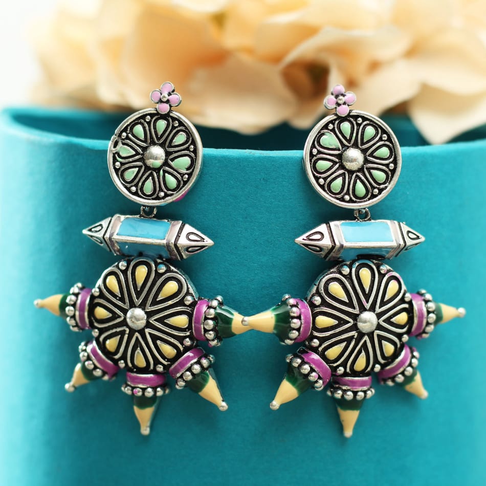 Flipkart.com - Buy Kavmart ® Beautifully Peacock Inspired Ethnic Rajasthani  Pearl Beads Jhumka for women Bronze Jhumki Earring Online at Best Prices in  India