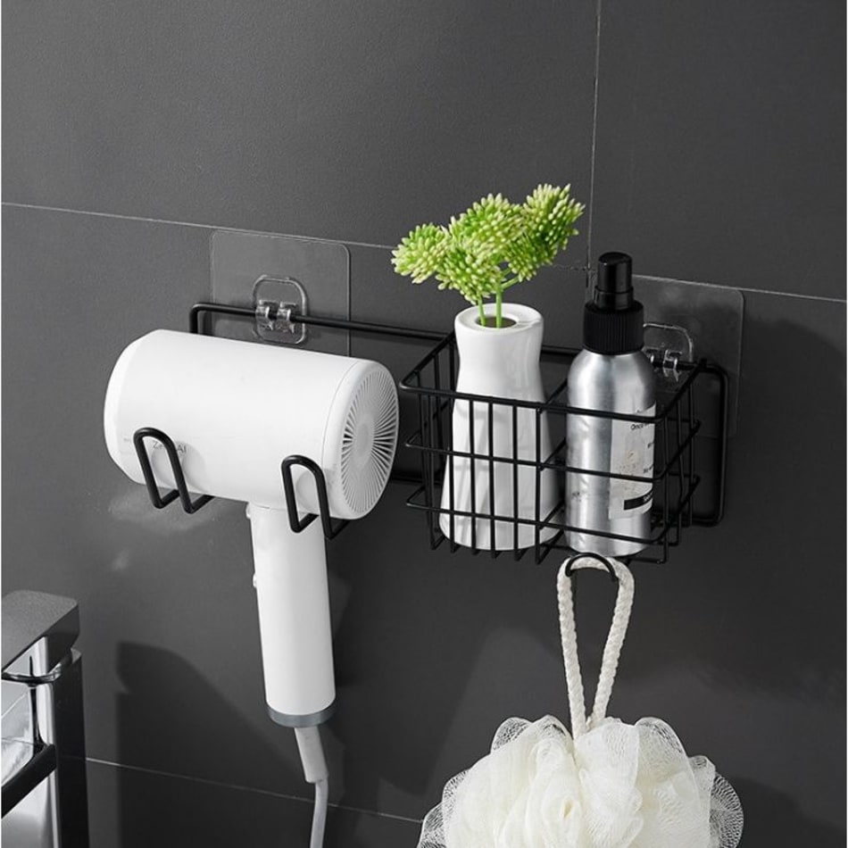 Buy/Send Bathroom Rack With Hair Dryer Holder Metal Single