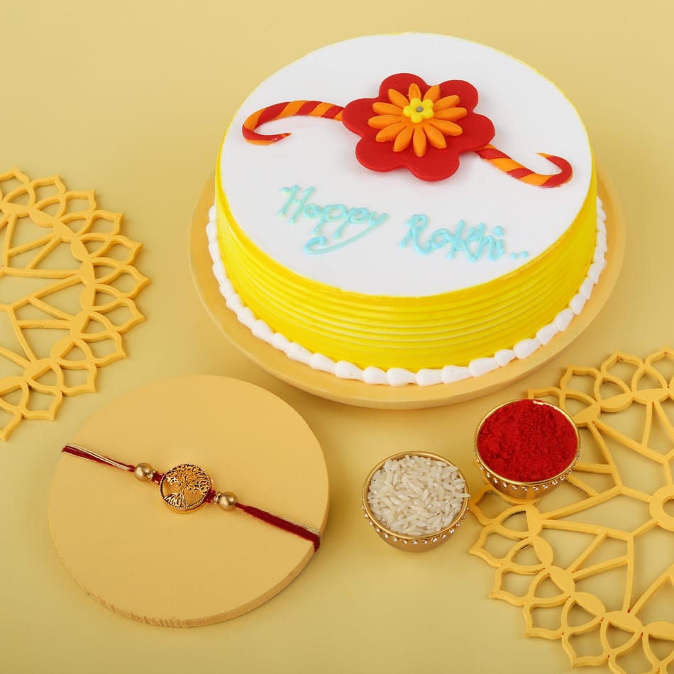 Buy/Send Rakhi with Cakes Delivery to India - MyFlowerTree