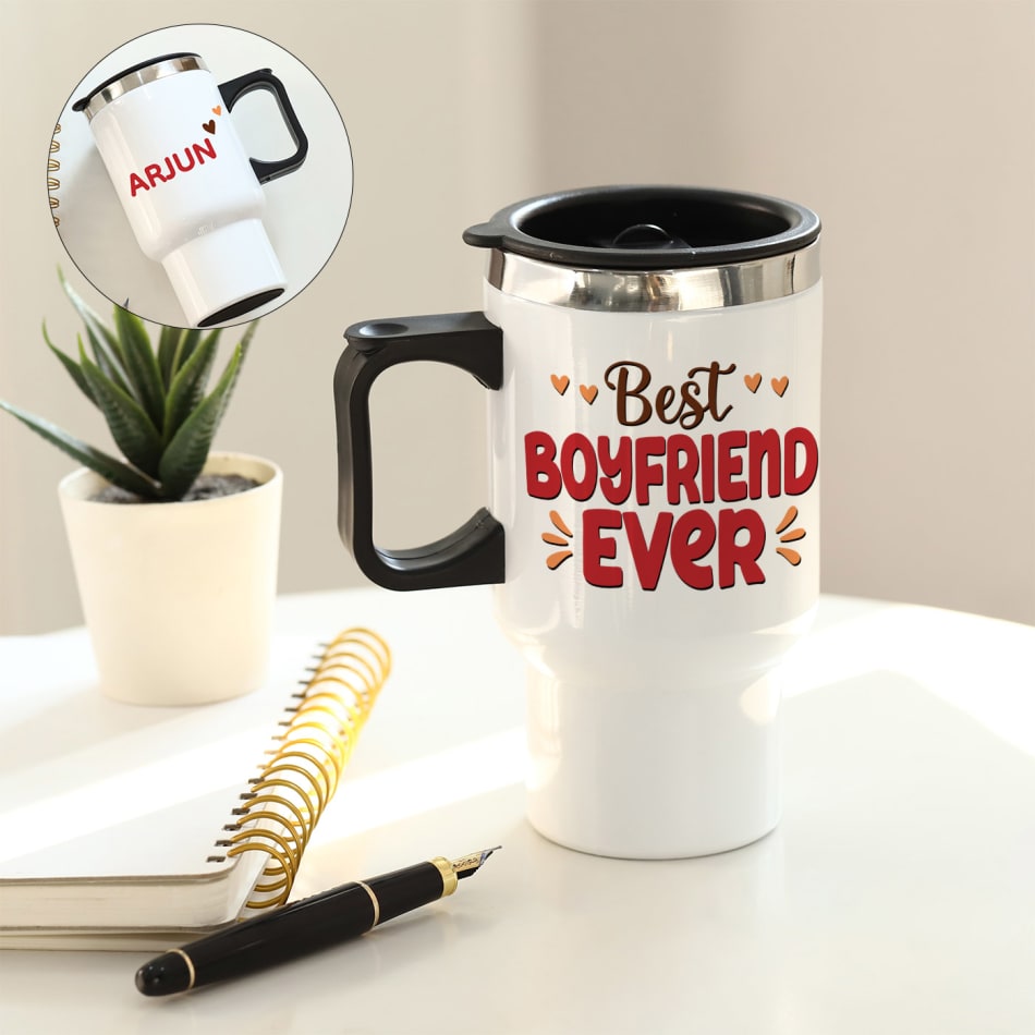 Personalized Couple Line Art Mug Gift For Boyfriend - Custom Gifts For Him  - My Girlfriend Is Hotter Than My Coffee Custom Couple Mug | Interest Pod