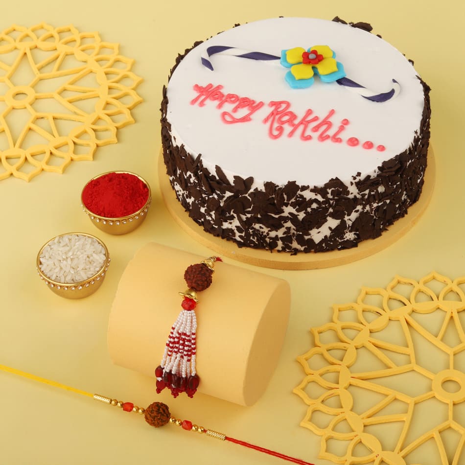 Bhaiya Bhabhi Rakhi with Black Forest Cake: Gift/Send Rakhi Gifts ...