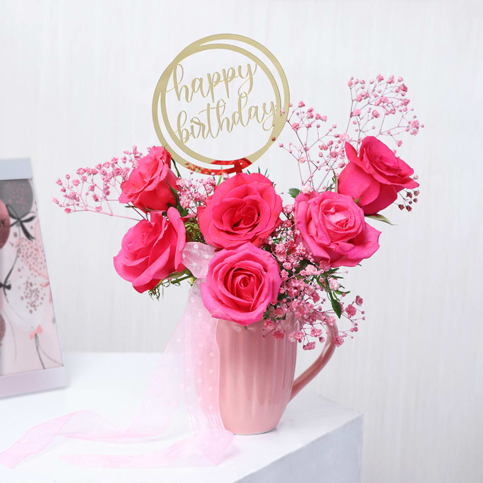 Order Birthday Beauty Floral Arrangement Online at Best Price, Free  Delivery