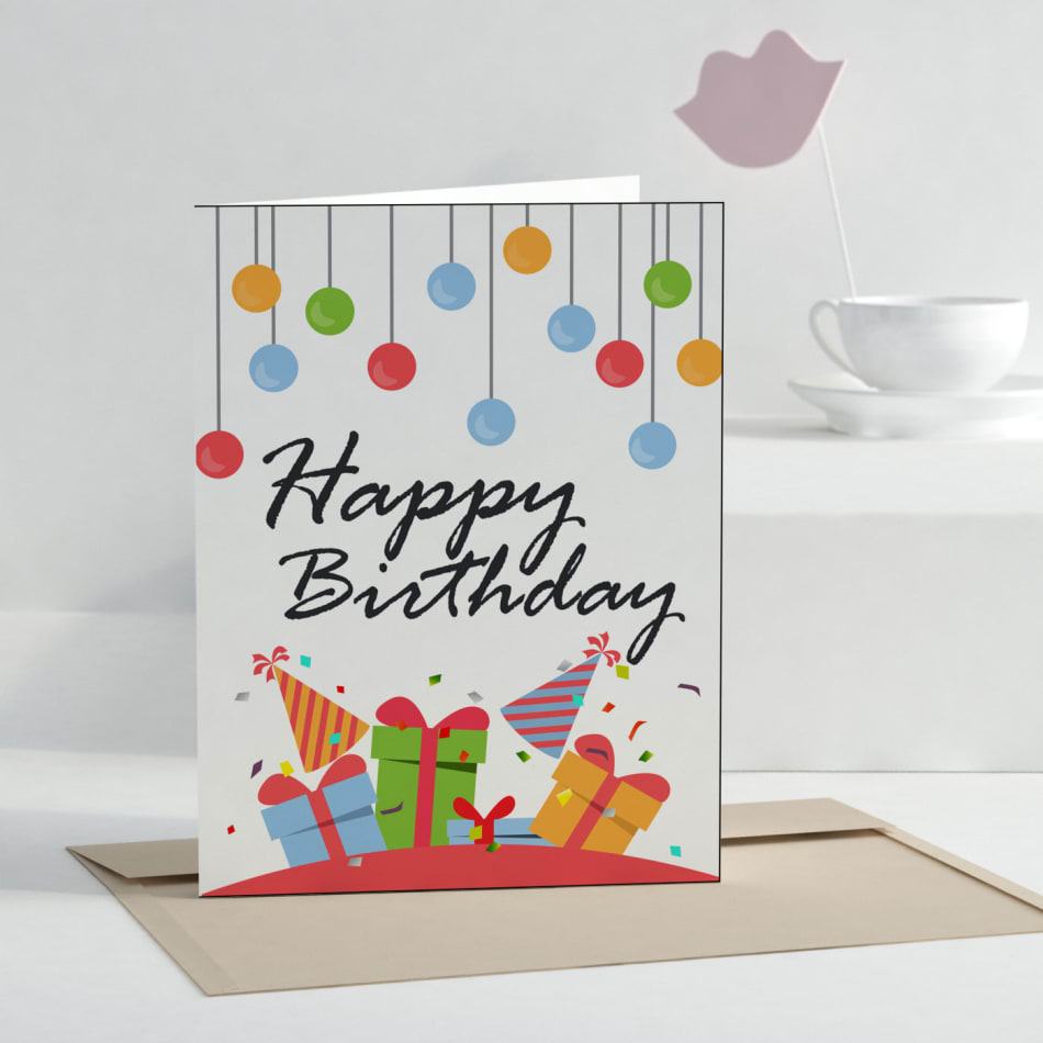 Premium Vector | Happy birthday wishing tag with gift box