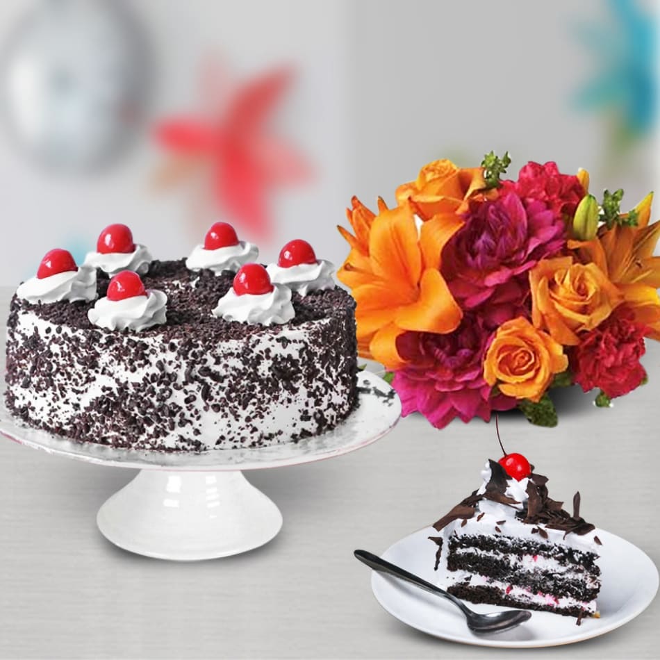 Flowers With Cake Same Day Delivery Gifts To India Send, 42% OFF